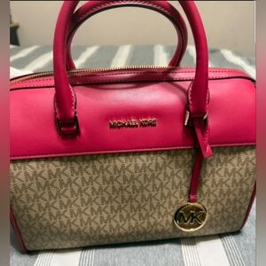 Michael Kors Pink Signature Satchel Handbag